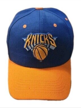 New York Knicks Blue & Orange Adjustable Strap Back Hat One Size Great Condition